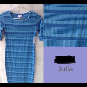 New blue Striped Lularoe Julia